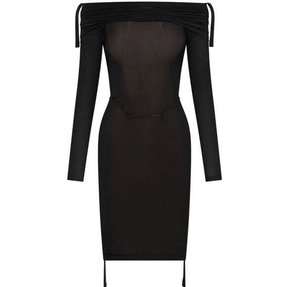 NWT DION LEE Off-the-Shoulder Corset Mini Dress 10 Convertible LBD Mall Goth - Picture 5 of 7